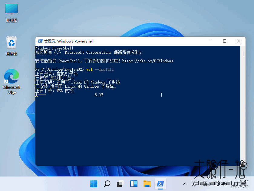 Windows 11 中为 Linux 安装 Windows 子系统