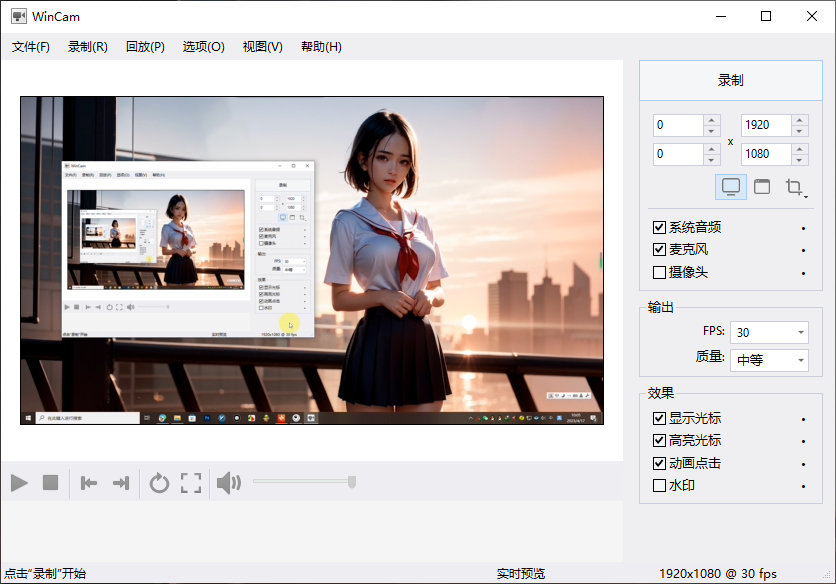 轻量级屏幕录像工具 WinCam 中文版